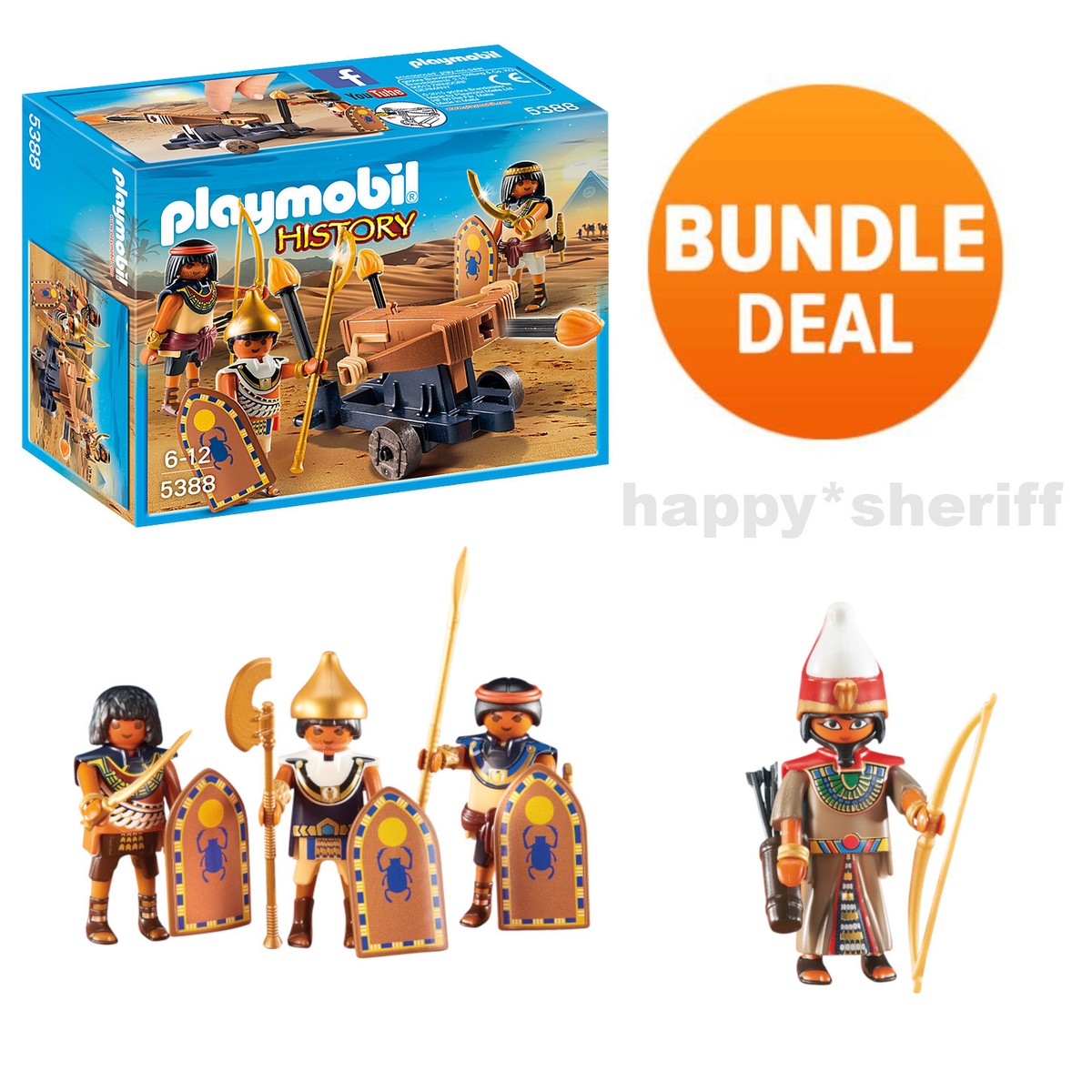 Playmobil History Bundle Sets 5388 6488 6489 Egyptian Soldiers