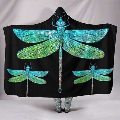 Details about   Mystical Dragonfly Hooded Blanket Sherpa And Microfiber Blanket With Hood