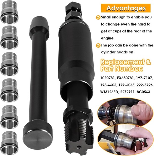 For Cat 3126B C7 C9 Caterpillar Injector Sleeve Cup Removal Tool & Installer Kit - Picture 3 of 21