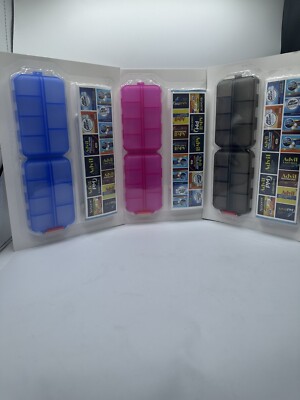 Pill Organizer Travel Pill Box Portable Folding 14 slot with Pharmacy labels new
