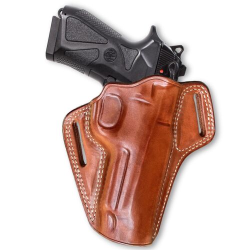 Leather OWB Pancake Holster With Open Top Fits Beretta 90 TWO R/ H Draw #1070#