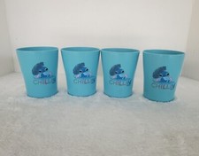 Disney Stitch Plastic Cups 4 Pieces Blue Identical Designs 9.5 Oz Each