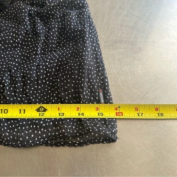 Moschino Chiffon Silk Lace BLK WHT Heart Polka Dot Bustier Cami Top XS or XSS - Image 3 of 4