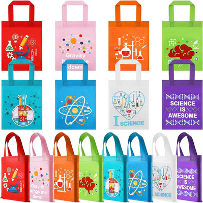 24 Pcs Science Party Favor Bags Lab Week 2025 Decorations Non Woven Goodie Treat