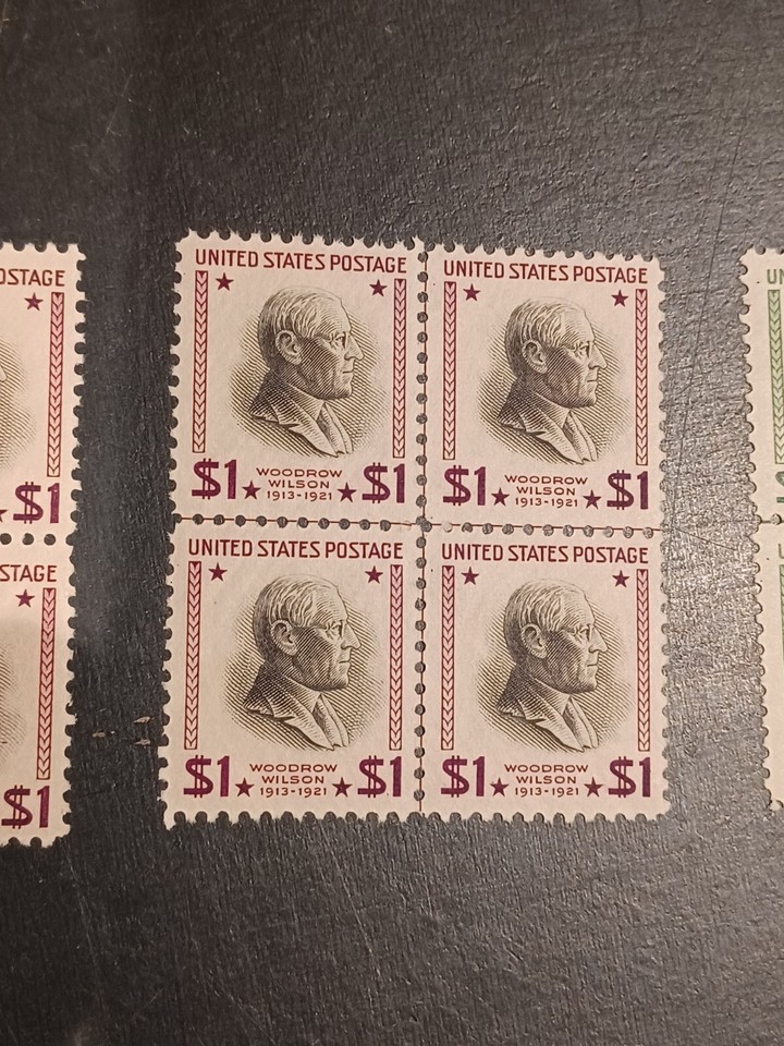 832, 833, Presidents Double Line Blocks Unused Postage Stamps 1 2