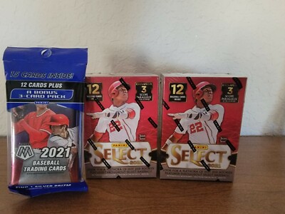 (2) Panini Select 2021 Baseball Blaster Box - 12 Cards, Mosaic Cello included!