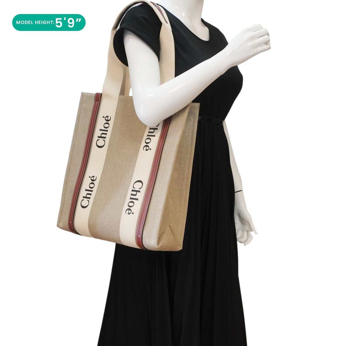 【関税&送料込】Chloe Carry Small Tote Bag In Beige Striped Chloé Carry Small canvas tote bag in beige - Chloe | Mytheresa
