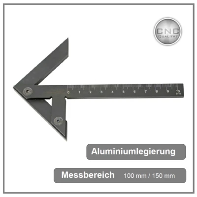 MARKENLOS CNC QUALITÄT Zentrierwinkel ALU 100 x 70 mm / 150 x 130 mm - Mittelpunktfinder