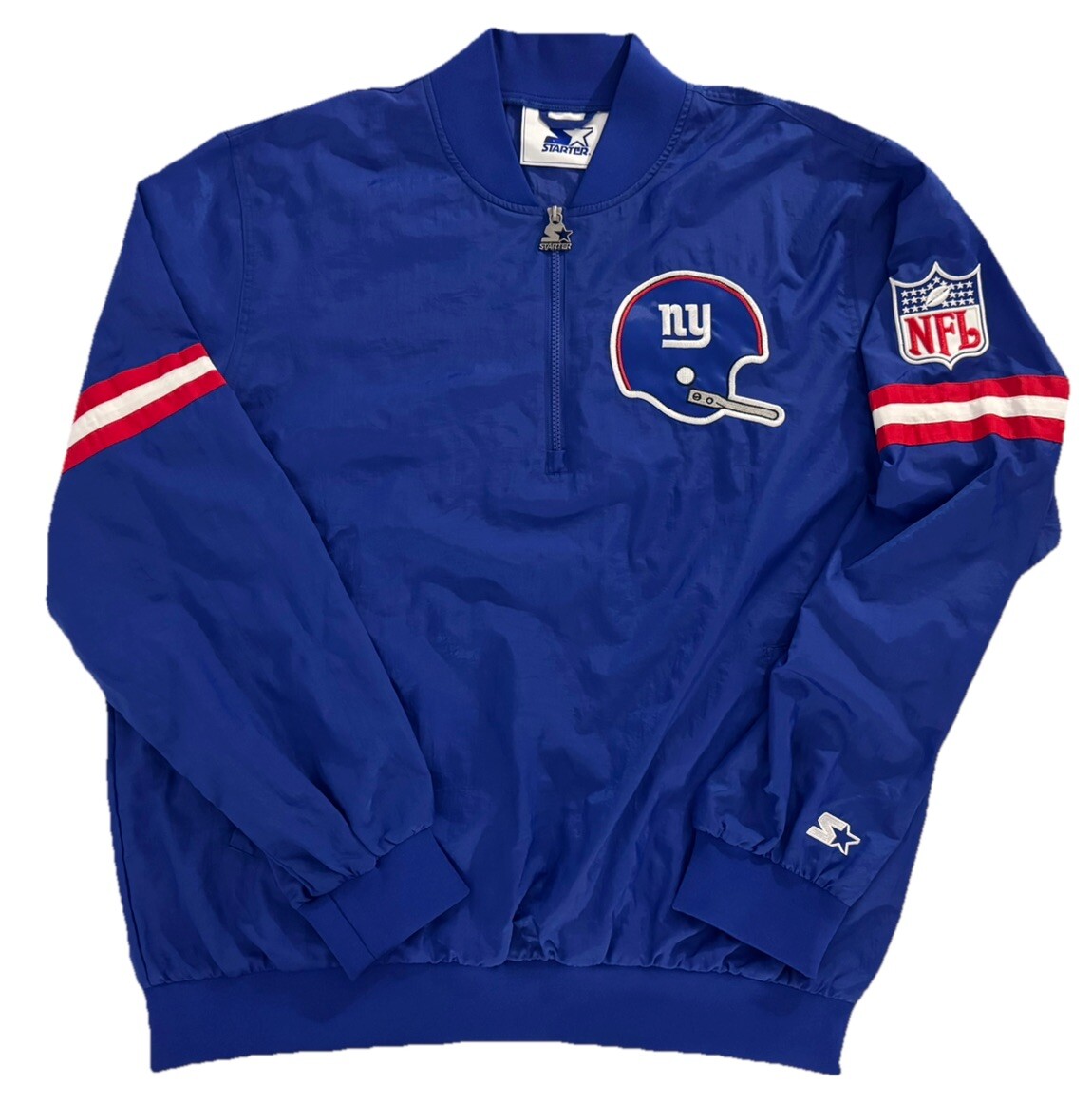 Vintage New York Giants Starter NFL Zip Windbreaker Jacket Blue XL Men