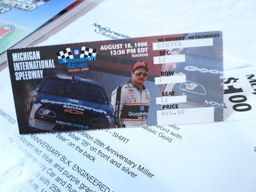 Lot Goodwrench Service 400 August 1996 **Program & Ticket Stub** Michigan NASCAR - Picture 8 of 8