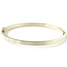 9ct Gold Bangle Ladies Hinged Safety Catch 3.7g 6.5 Inch UK Hallmarked