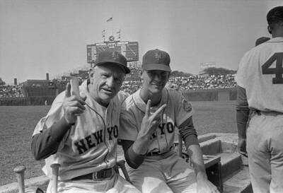 Happy man Casey Stengel New York Mets Manager after team defeat- 1962 Old Photo