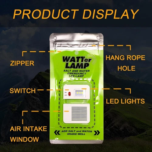 2 Pack Emergency Salt Water Lamp Portable Lantern - Bild 3 von 7