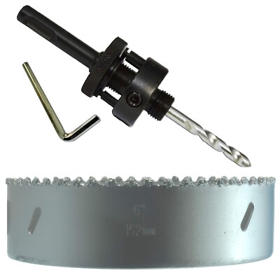 Carbide Hole Saw 6'' for Recessed LED Lights Drywall Plaster Ceiling Cement Block
