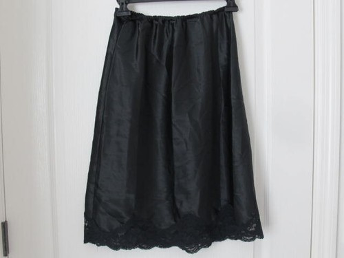 Body chic vintage USA anni 80 taglia M vita 27-29" nero 25"L mezzo slip orlo pizzo - Foto 5 di 10