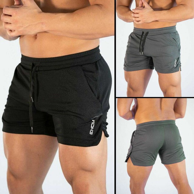 Men Swim Fitted Shorts Bodybuilding Workout Gym Running Tight Lifting