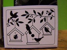 EMBOSSING FOLDER CHRISTMAS WINTER HOLLY BIRDS BIRD HOUSES