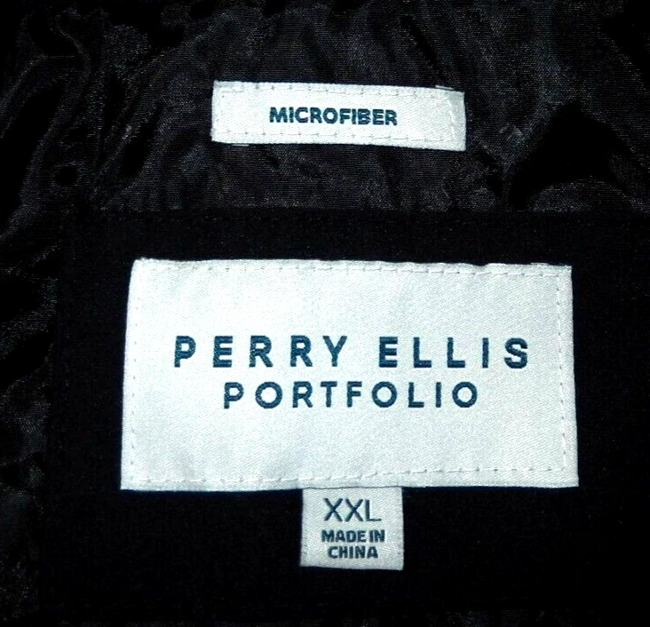 Perry Ellis Portfolio Water Repellant Soft Microfiber Jacket-XXL, black NWT - Image 2 of 4