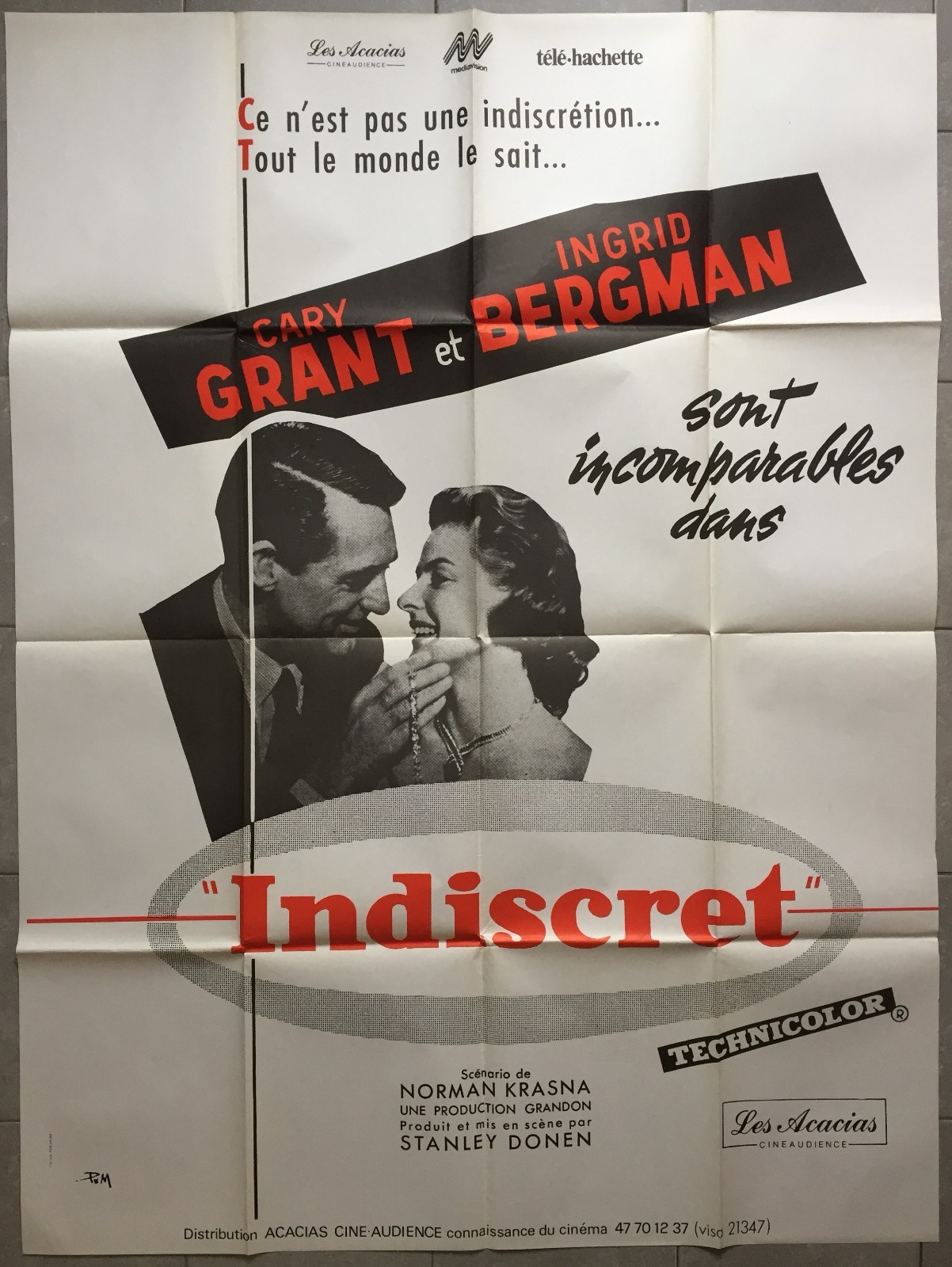 Locandina originale film Indiscreto (1958) - Regia di Stanley Donen