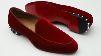 Christian Louboutin 'Marquees' Mens Spike Loafers Size 42/ US in Red 