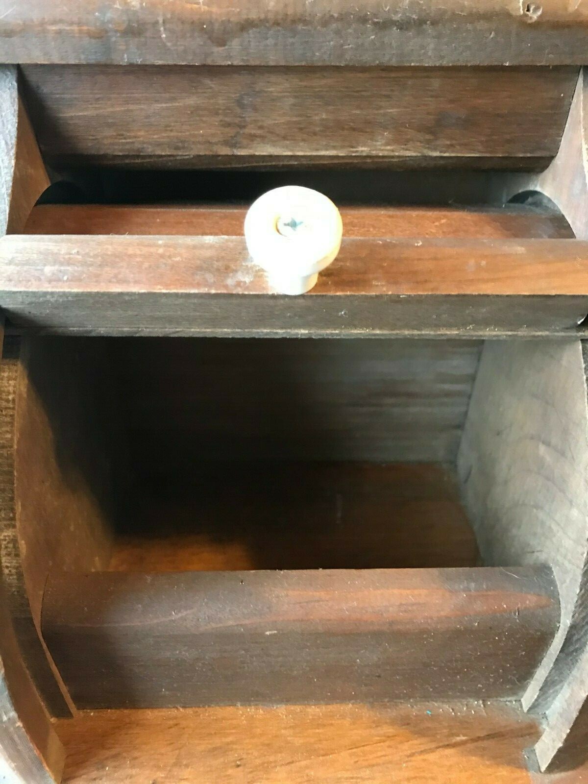 Vintage Used Large Wood Roll Top Recipe Box 7 3/4" x 8" x 7" eBay