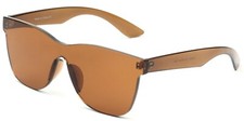 Retro Square Shadz One Piece UV400 Shield Women Men Tinted Fashion Sunglasses