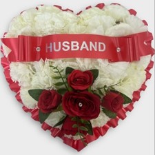Artificial Funeral Flowers heart Wreath Memorial Grave Tribute