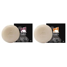 G.B.S 97 Natural Sandalwood Bay Rum Shave Soap for Men Shea Butter 2Pack