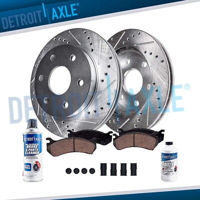 Rear Drilled Disc Brake Rotor Brake Pad for 2007-2017 Ford Expedition Navigator