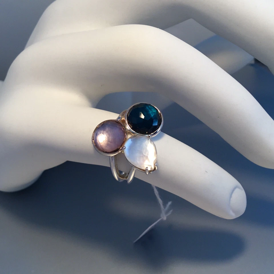 NWT IPPOLITA STERLING SILVER ROCK CANDY 3-STONE LUSTER RING IN MONACO - Image 4 of 4