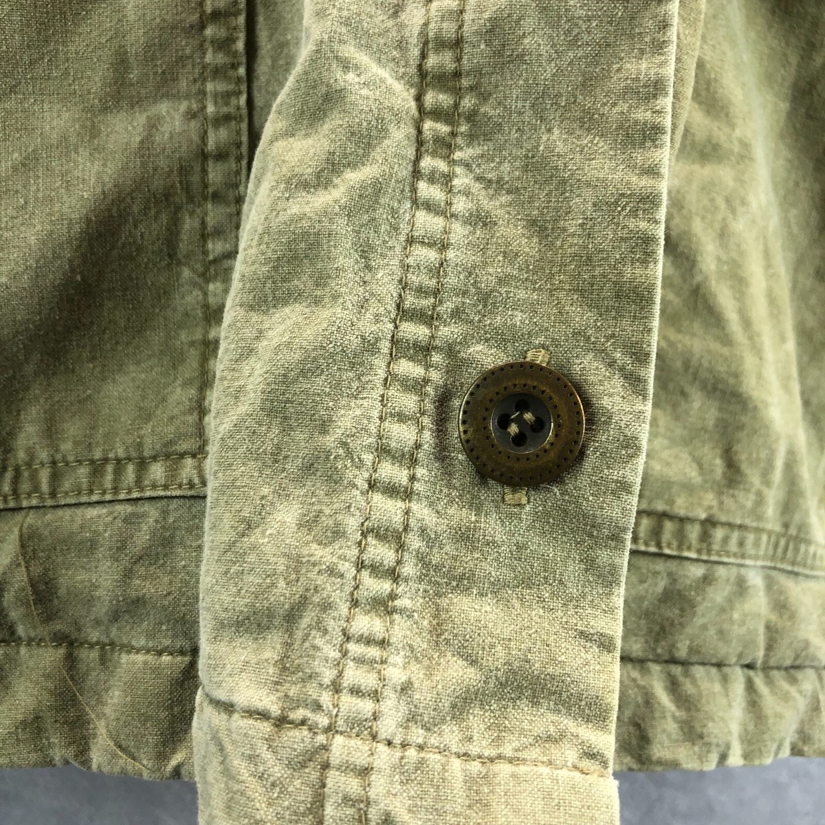 バイイー Vintage NY 10018 Mens S Canvas Khaki RN# 86903 Quilted Cotton