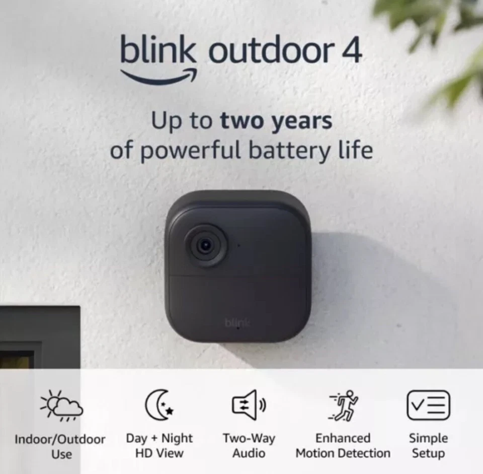Blink Outdoor 4 - 2 Camera Wireless Security System, W/video Doorbell & Echo Pop - Image 3 of 4