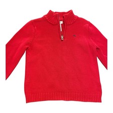 Tommy Bahama kids 1/4 zip sweater red with blue sailfish logo Size 5/6 Preppy