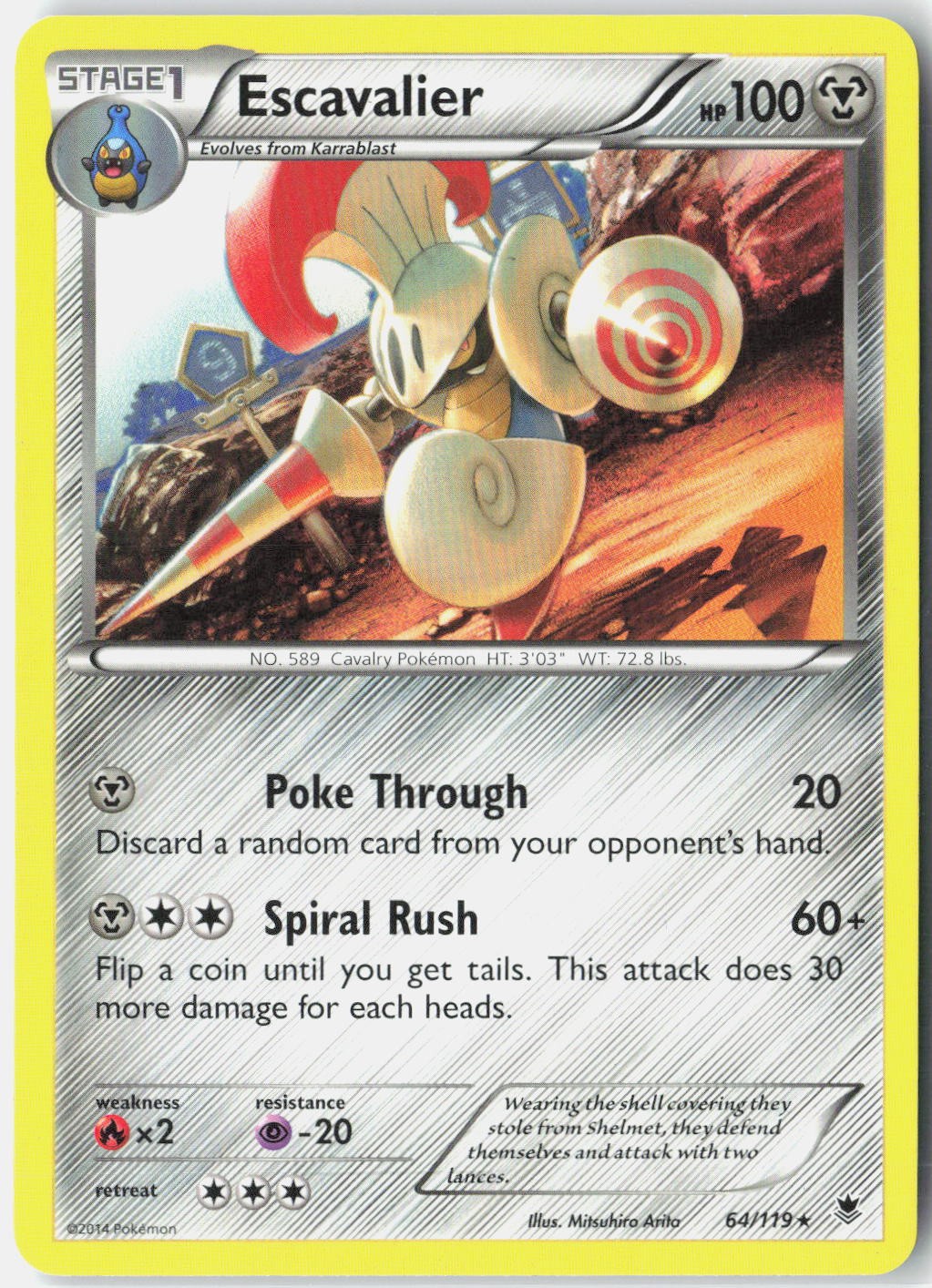 Escavalier 64/119 Rare Phantom Forces Pokemon Lightly Played