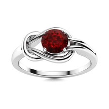 925 Sterling Silver Garnet Stone January Solitaire Sister Promise Ring