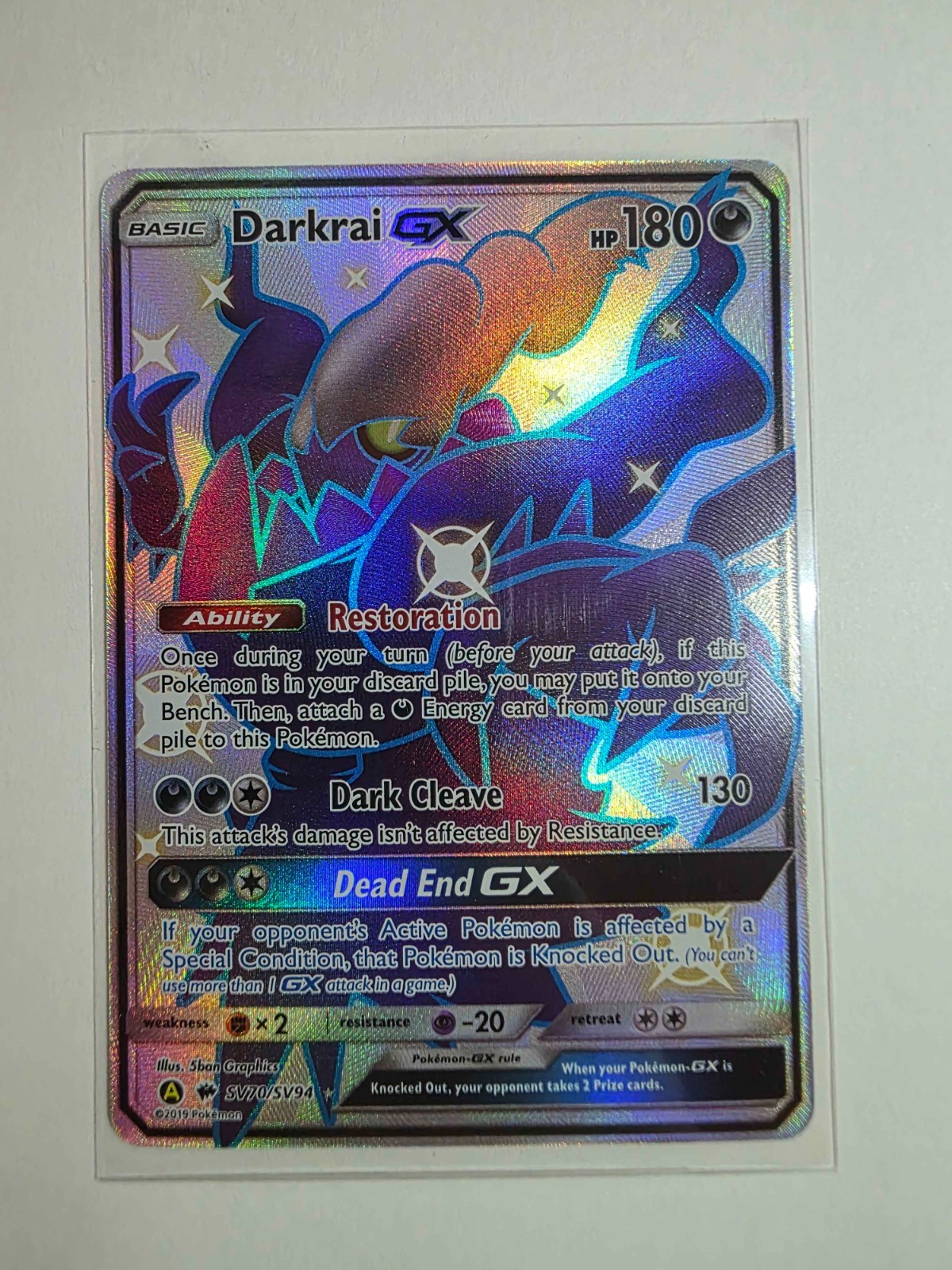 Pokemon TCG Darkrai GX SV70/SV94 Hidden Fates Shiny Vault Holo