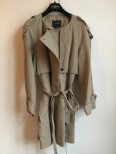 ISABEL MARANT Mainline Linen Short Collarless Washable (!) Trench Coat Sz EU 42