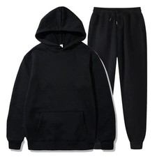 Men Fleece Jogger Set Tracksuit Casual Sportswear Unisex Hoodie Pants Ensemble