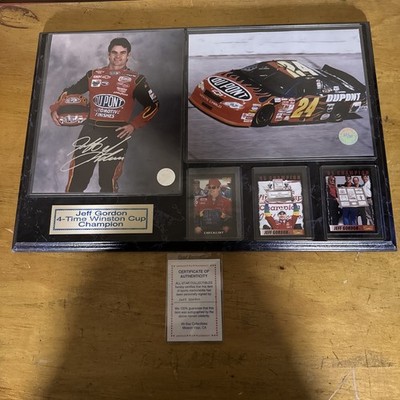 Jeff Gordon 4-Time Winston Cup Champion Plaque With Signed Photo 20  X 13.5 