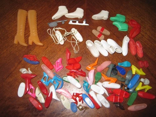Group Lot Vintage Mattel Barbie Doll Plastic Rubber Shoes Accessories