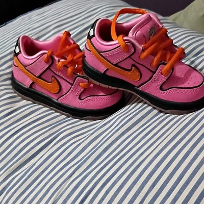 Nike SB Dunk FZ3352-600 Snoopy Pink Orange Leather Kids Sneakers 5C Unisex