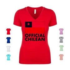 Official Chilean flag patriotism culture heritage pride Women's V Neck Shirt