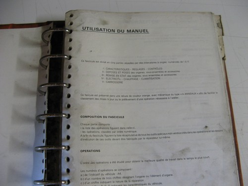 RARE manuel officiel Mehari 4x4 Citroën Edition 1980 classeur atelier d'origine - Photo 6/13