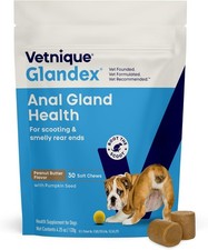Vetnique Glandex Anal Gland Soft Chew Digestive Enzymes Pumpkin for Dogs 4.32 oz