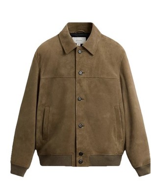 Zara Origins Collection Mens Suede Leather Button Jacket Med