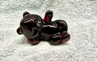 Vintage Fenton Art Glass Ruby Red Reclining Bear Figurine