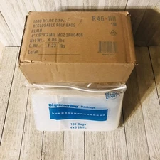 900 4" X 6" 2 Mil Hang Hole Clear Zipper Lock Bags Plastic Reclosable Bags