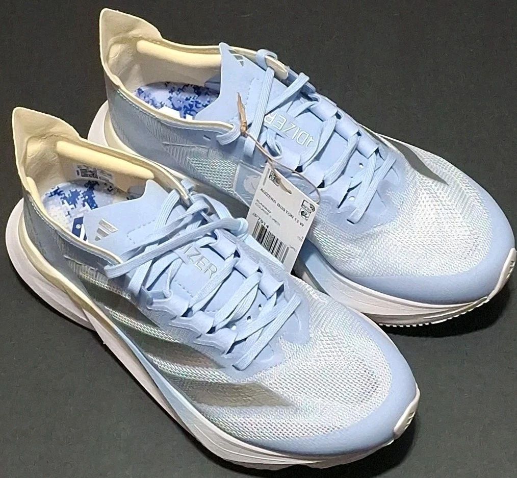 adidas JP7914 W-Size 6.5 Adizero Boston 12 Running Shoes, Grey/Silver/Vanilla