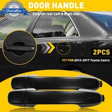 2X Black Outer Door Handle Rear Driver & Passenger For Toyota Camry 2012-2017
