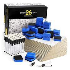 26 Pack Double Sided Dry Erase Board, 9" x 12" Small White Boards - 26 packs
